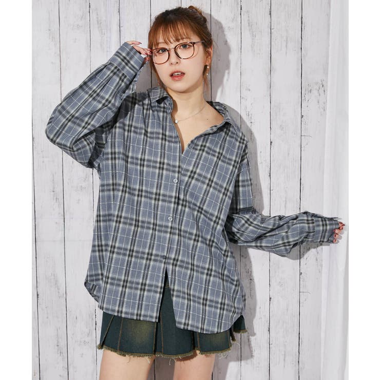 ブルー | 《チェック柄×３ＷＡＹ仕様》シャツ／春秋／全４色 | GORGE 