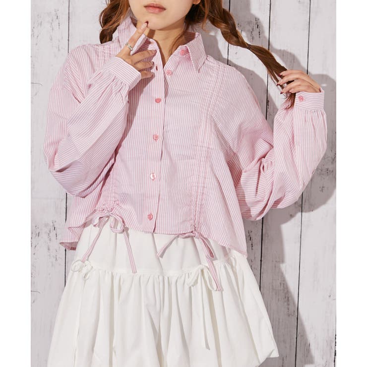 ピンク | 《ダブルドロスト・ストライプ》シャツ／フェミニン×Ｙ２Ｋ／春夏／全３色 | GORGE 