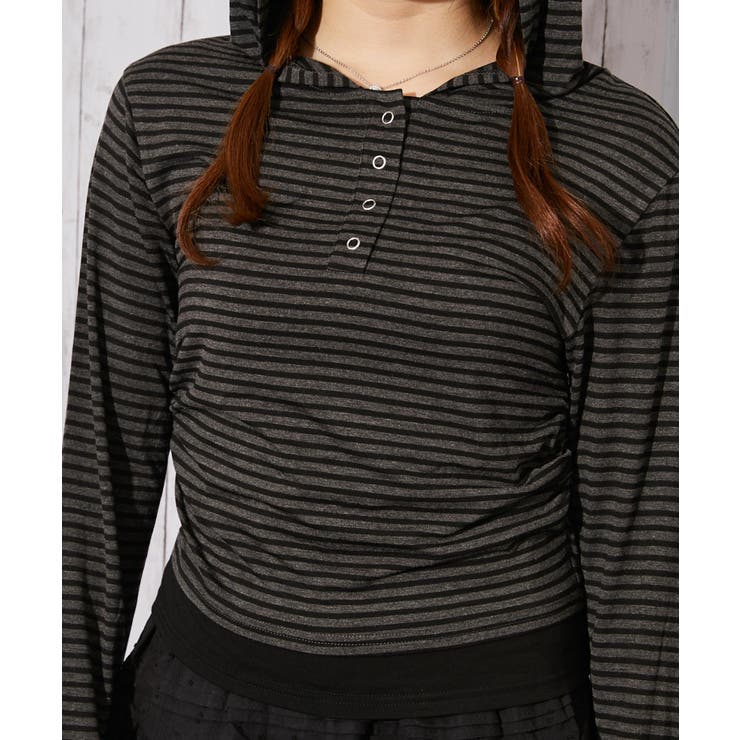 《ヘンリーネック×フード付き》レイヤードカットソー／春秋／全３色 | GORGE  | 詳細画像6 