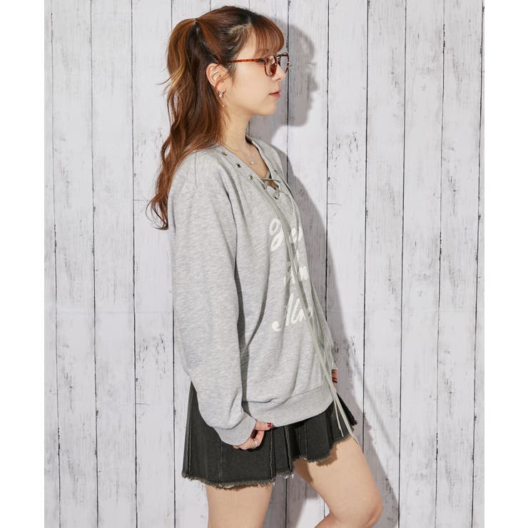 《編み上げデザイン×裏毛素材》トレーナー／秋冬春／全３色 | GORGE  | 詳細画像11 