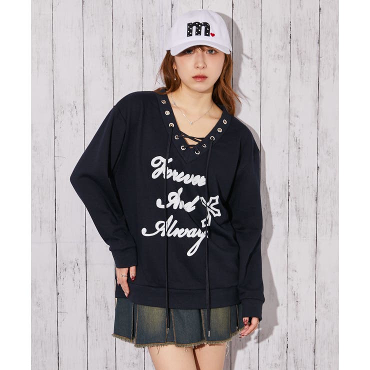 《編み上げデザイン×裏毛素材》トレーナー／秋冬春／全３色 | GORGE  | 詳細画像5 