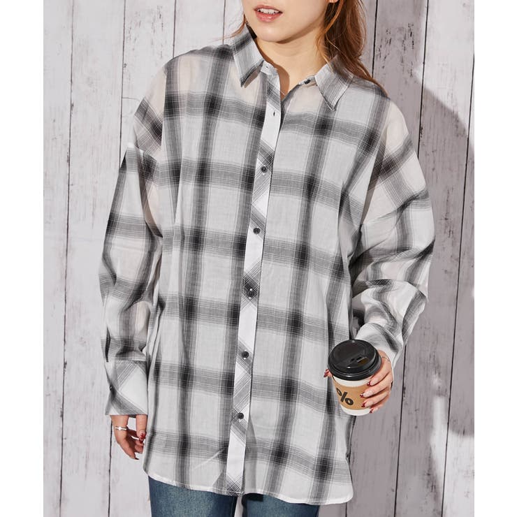 オフホワイト | 《インナー付き 綿シアーチェック》シャツ カジュアル×ナチュラル | GORGE 