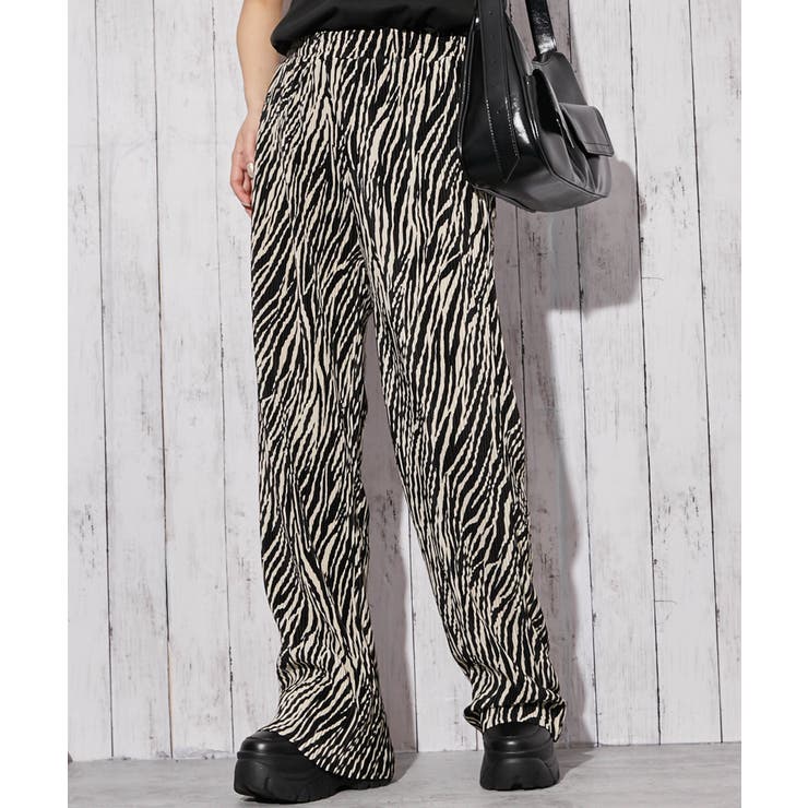 ゼブラ | 《プリーツ イージー》柄ワイドパンツ／モードカジュアル／オールシーズン／全５色 | GORGE 