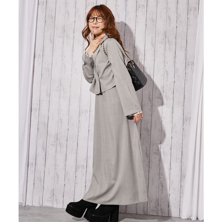 《麻調 ワンピース＆ショートジャケット》セットアップ キレイめ×フェミニン | GORGE  | 詳細画像14 