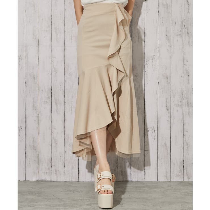 アイボリー | 《ラッフルフリル》ロングスカート／フェミニン／春夏秋／全２色 | GORGE 