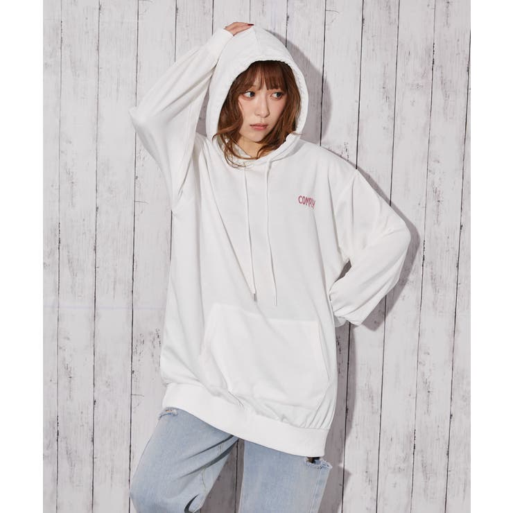 ラビットモチーフ×貼り付けデザイン》裏毛パーカー／秋冬春[品番