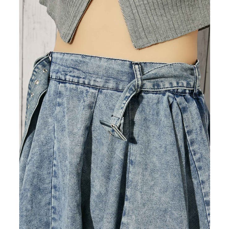 《ベルト付き×アシンメトリー》デニムミニスカート インパン付き オールシーズン | GORGE  | 詳細画像8 