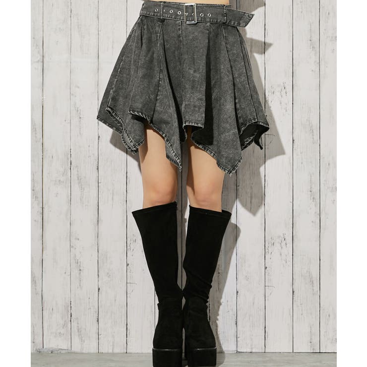 《ベルト付き×アシンメトリー》デニムミニスカート インパン付き オールシーズン | GORGE  | 詳細画像12 