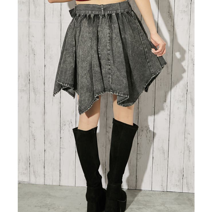 《ベルト付き×アシンメトリー》デニムミニスカート インパン付き オールシーズン | GORGE  | 詳細画像14 