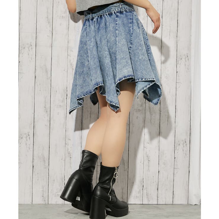 《ベルト付き×アシンメトリー》デニムミニスカート インパン付き オールシーズン | GORGE  | 詳細画像2 