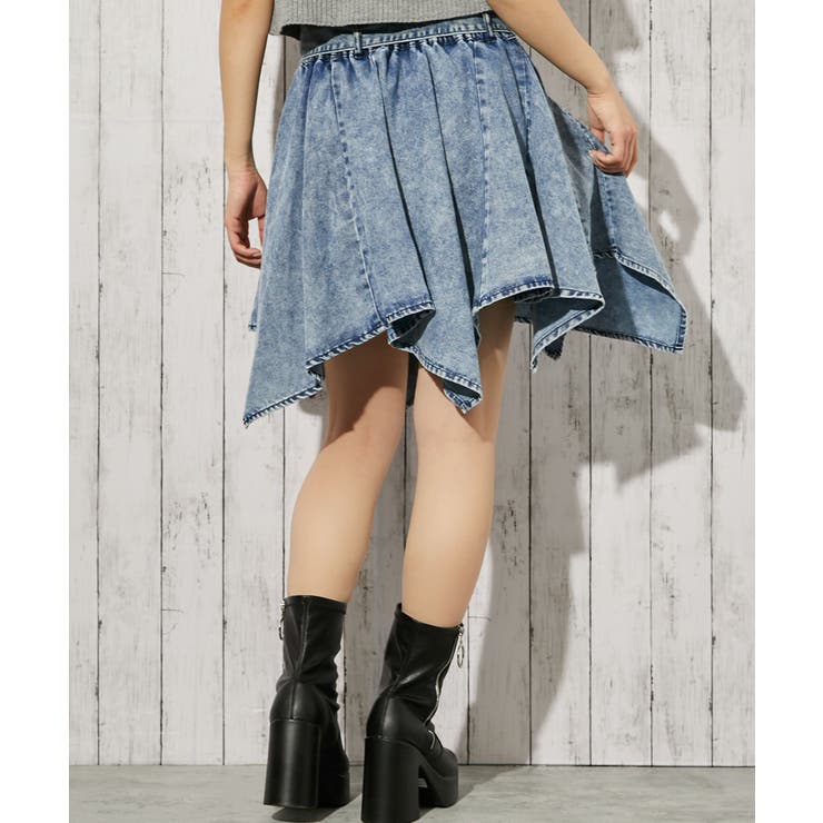 《ベルト付き×アシンメトリー》デニムミニスカート インパン付き オールシーズン | GORGE  | 詳細画像4 