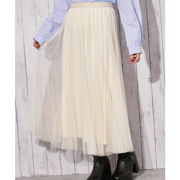 《チュール・ジルコン》プリーツスカート／ガーリー×フェミニン／春夏秋／全２色 | GORGE  | 詳細画像5 