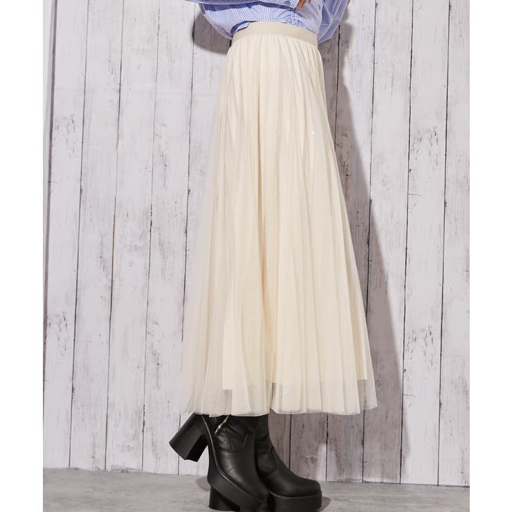 《チュール・ジルコン》プリーツスカート／ガーリー×フェミニン／春夏秋／全２色 | GORGE  | 詳細画像7 