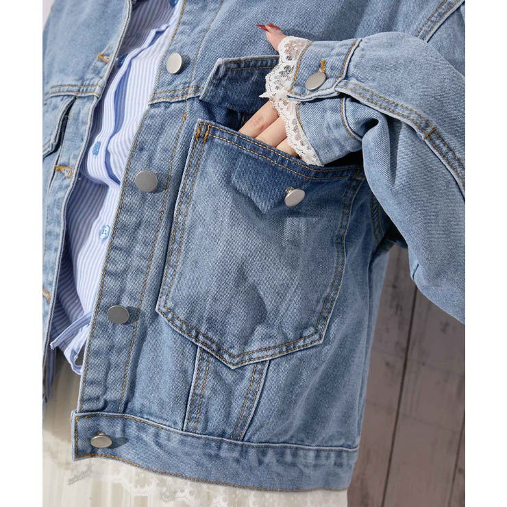 《レースヘム・デニム》デニムジャケット／カジュアル×ガーリー／春秋／全２色 | GORGE  | 詳細画像9 