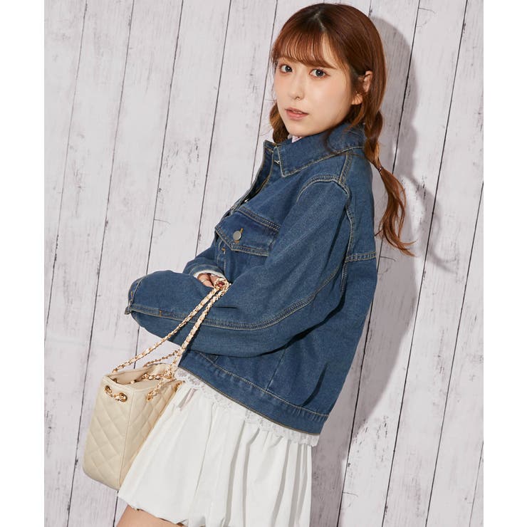 《レースヘム・デニム》デニムジャケット／カジュアル×ガーリー／春秋／全２色 | GORGE  | 詳細画像3 