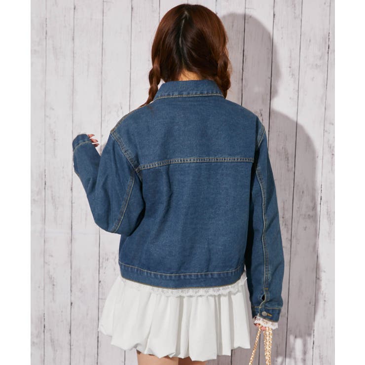 《レースヘム・デニム》デニムジャケット／カジュアル×ガーリー／春秋／全２色 | GORGE  | 詳細画像4 