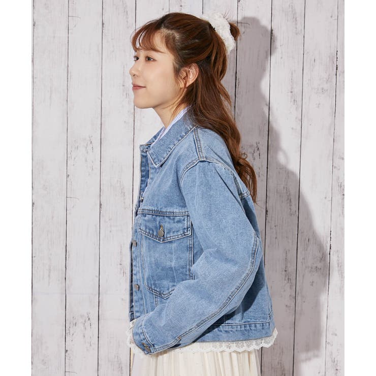 《レースヘム・デニム》デニムジャケット／カジュアル×ガーリー／春秋／全２色 | GORGE  | 詳細画像6 