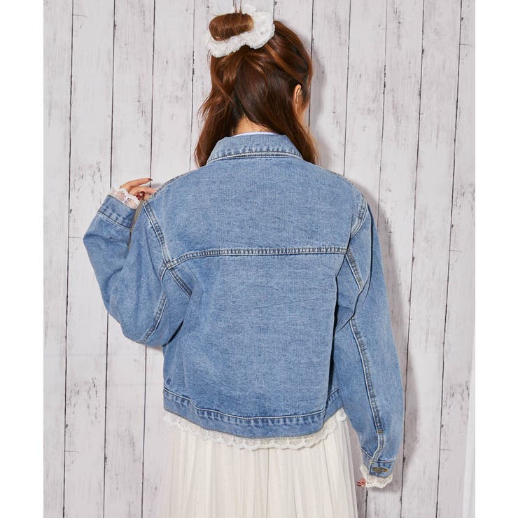 《レースヘム・デニム》デニムジャケット／カジュアル×ガーリー／春秋／全２色 | GORGE  | 詳細画像7 