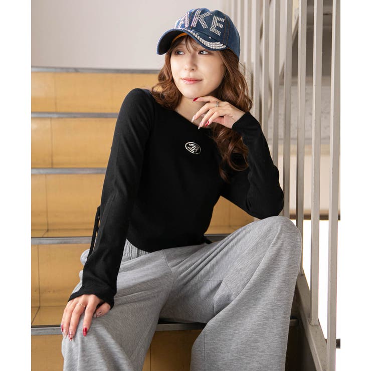 《シリコンロゴ×ドロストデザイン》リブテレコトップス／秋冬春 | GORGE  | 詳細画像2 