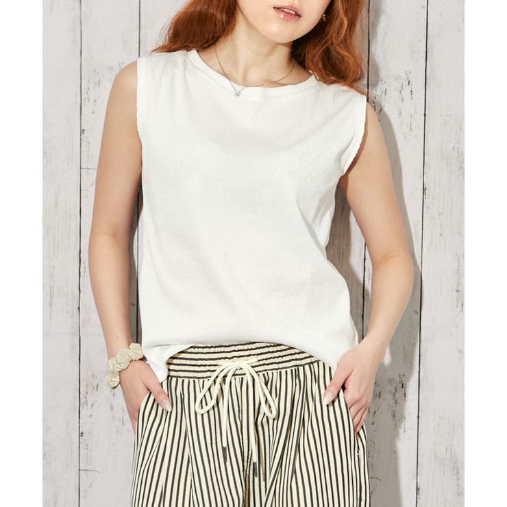 オフホワイト | 《リブ ベーシック》タンクトップ／カジュアル／オールシーズン／全５色 | GORGE 