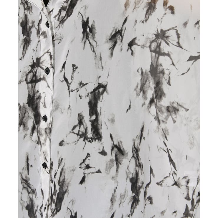 《シアー・インナー付き》チョウ柄シャツ／モードカジュアル／春夏／全２色 | GORGE  | 詳細画像6 