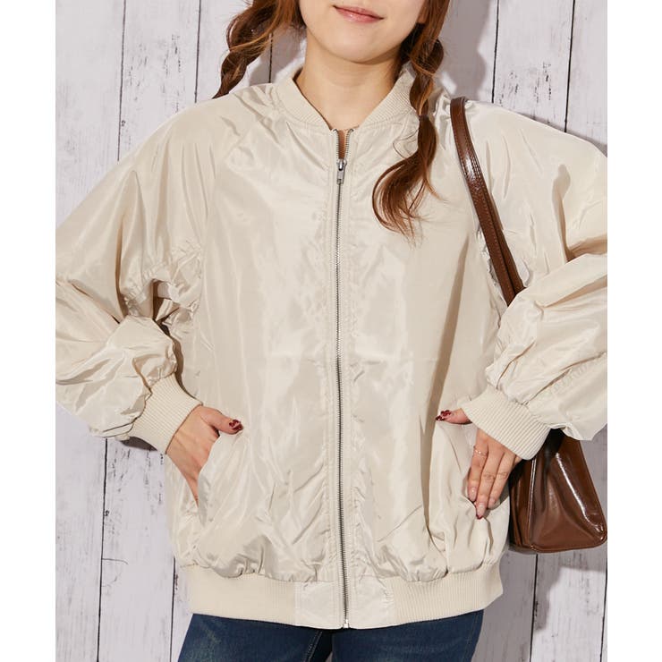 アイボリー | 《ロング丈》ＭＡ－１ブルゾン／春秋／全３色 | GORGE 