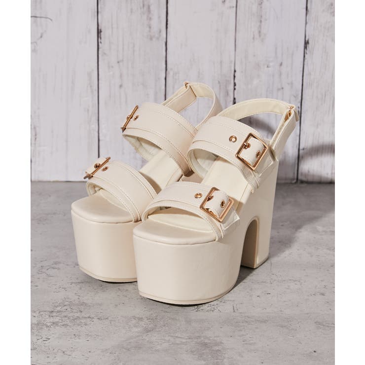 オフホワイト | 《厚底×ダブルベルト》サンダル／ストリート×Ｙ２Ｋ／春夏／全２色 | GORGE 