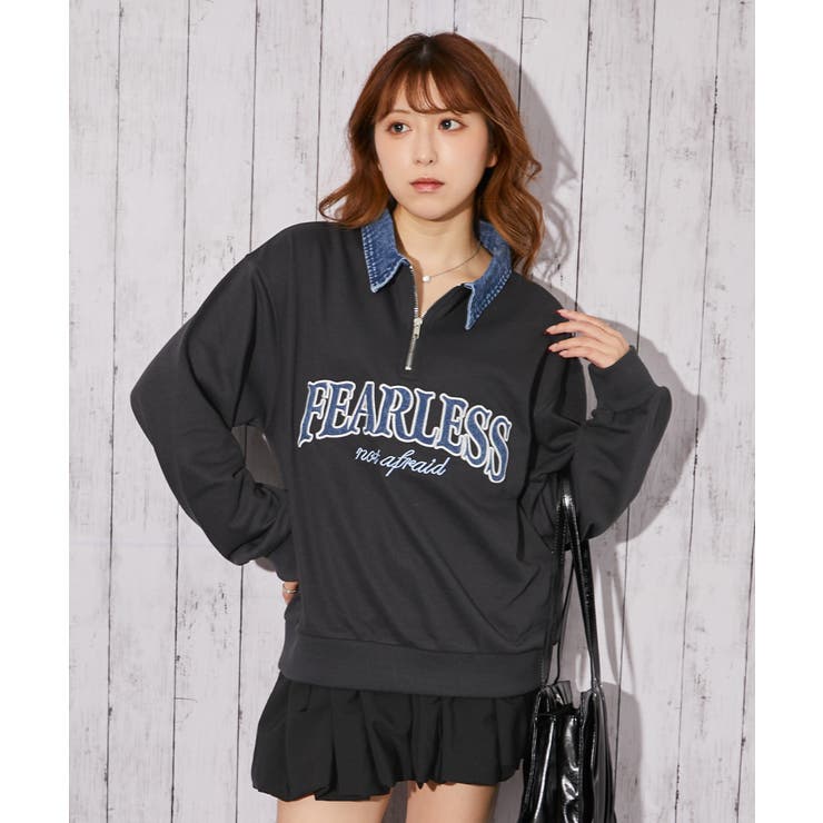 《デニム襟 ハーフＺＩＰ》トレーナー／カジュアル×ストリート／春秋／全３色 | GORGE  | 詳細画像8 