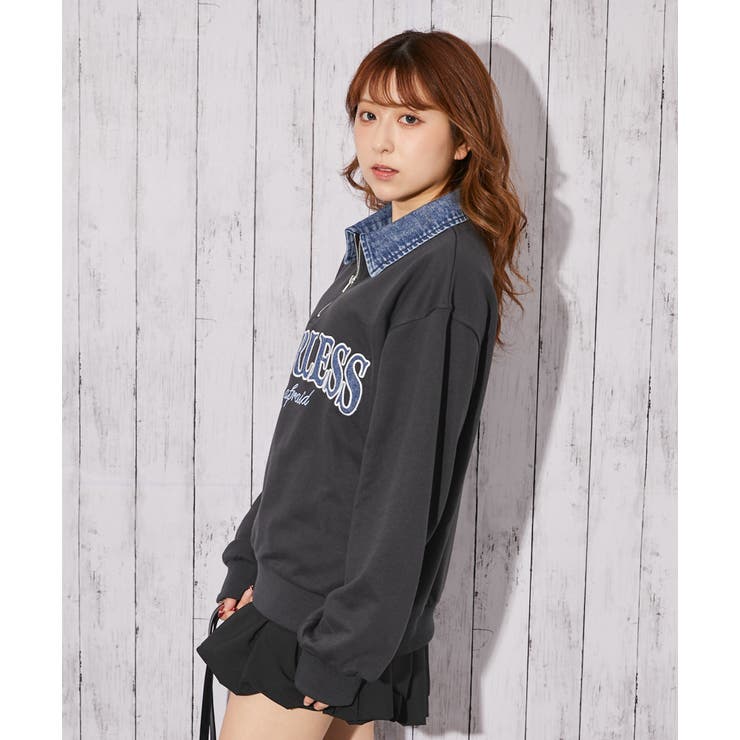 《デニム襟 ハーフＺＩＰ》トレーナー／カジュアル×ストリート／春秋／全３色 | GORGE  | 詳細画像9 