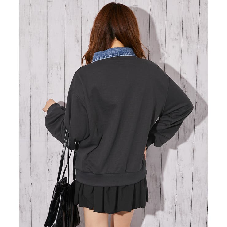 《デニム襟 ハーフＺＩＰ》トレーナー／カジュアル×ストリート／春秋／全３色 | GORGE  | 詳細画像10 