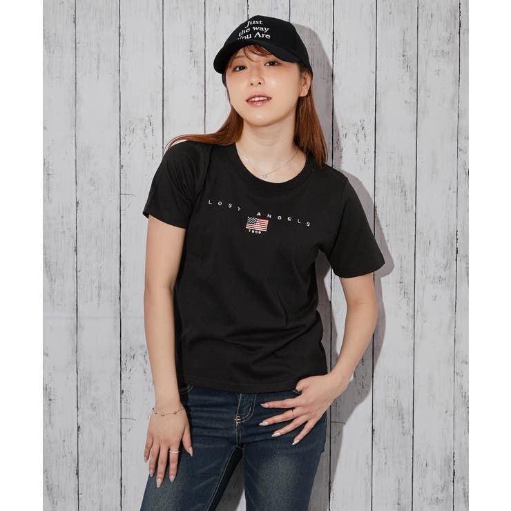 《ＵＳＡ国旗刺繍×カレッジロゴ》Ｔシャツ／ストリート／春夏秋／全３色 | GORGE  | 詳細画像7 