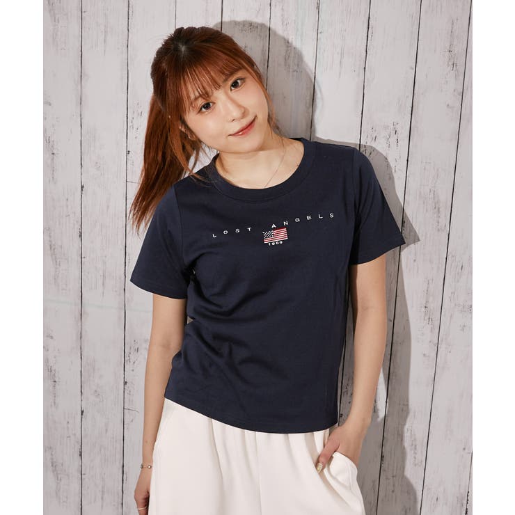 《ＵＳＡ国旗刺繍×カレッジロゴ》Ｔシャツ／ストリート／春夏秋／全３色 | GORGE  | 詳細画像13 