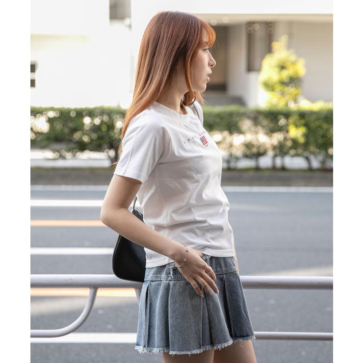 《ＵＳＡ国旗刺繍×カレッジロゴ》Ｔシャツ／ストリート／春夏秋／全３色 | GORGE  | 詳細画像4 