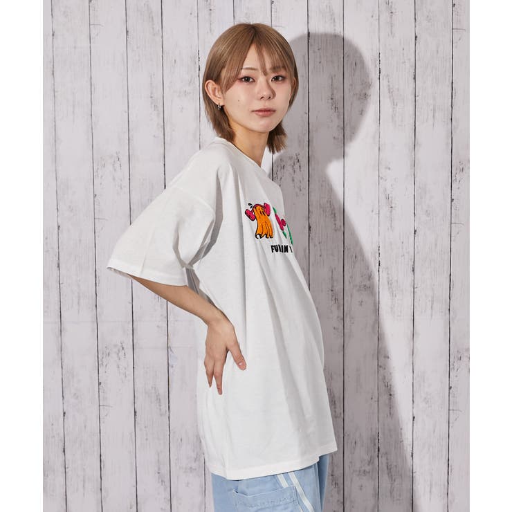 《おばけ×サガラ刺繍》ＢＩＧＴシャツ／ストリート／春夏／全２色 | GORGE  | 詳細画像11 