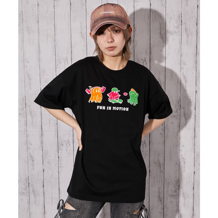 《おばけ×サガラ刺繍》ＢＩＧＴシャツ／ストリート／春夏／全２色 | GORGE  | 詳細画像4 