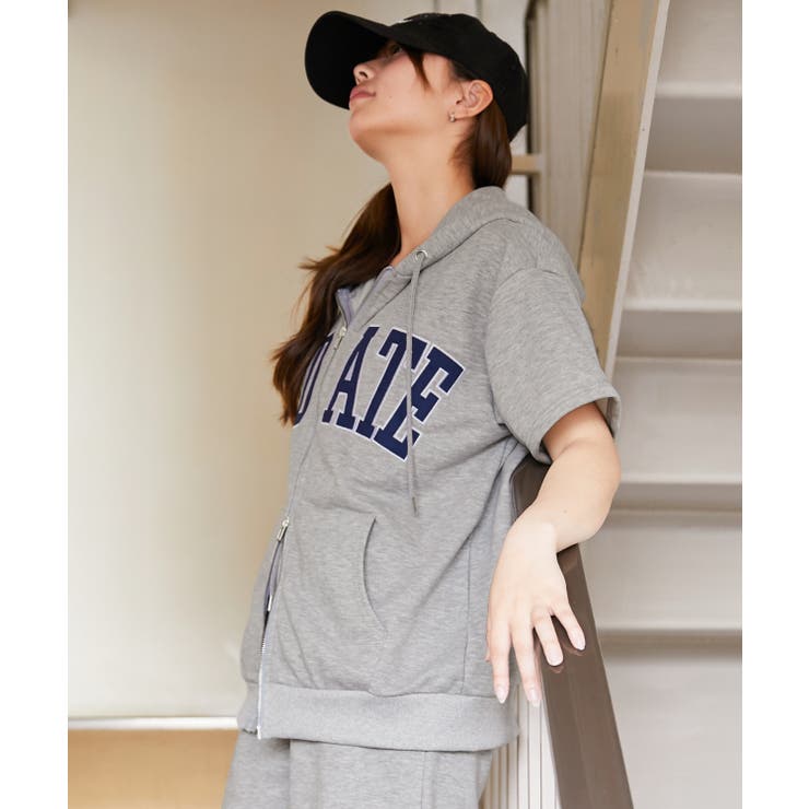 《カレッジロゴ×ナンバリング》オーバーサイズＺＩＰパーカー ストリート 春夏秋 | GORGE  | 詳細画像10 