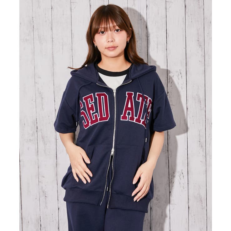 《カレッジロゴ×ナンバリング》オーバーサイズＺＩＰパーカー ストリート 春夏秋 | GORGE  | 詳細画像12 