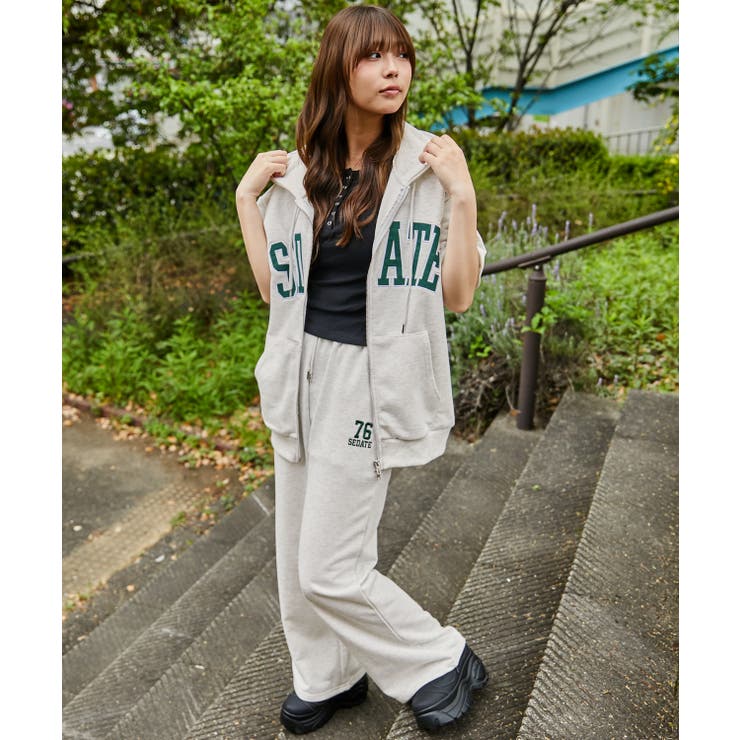 《カレッジロゴ×ナンバリング》オーバーサイズＺＩＰパーカー ストリート 春夏秋 | GORGE  | 詳細画像3 