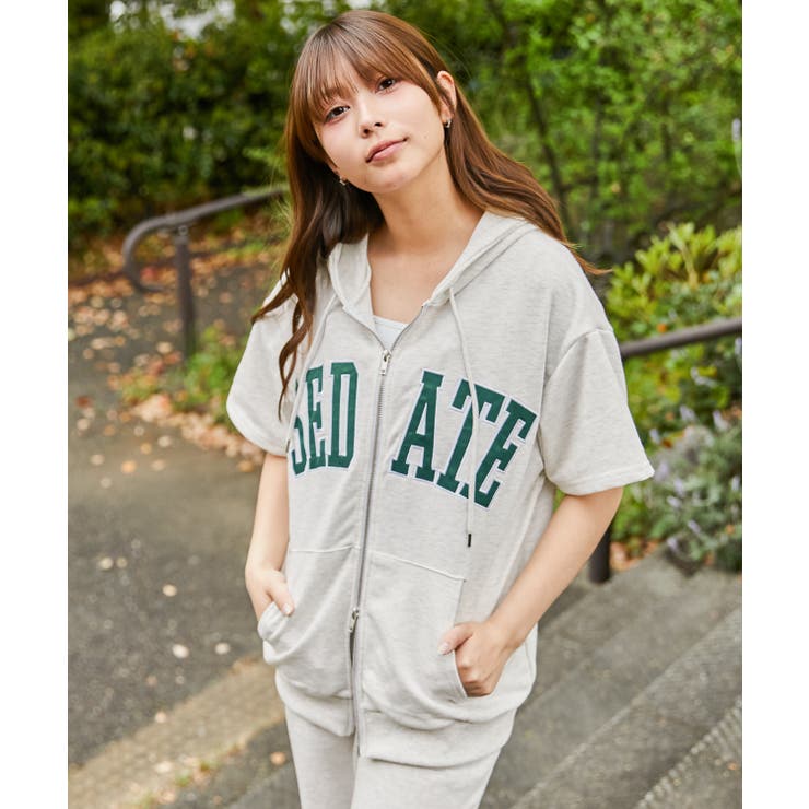 《カレッジロゴ×ナンバリング》オーバーサイズＺＩＰパーカー ストリート 春夏秋 | GORGE  | 詳細画像4 