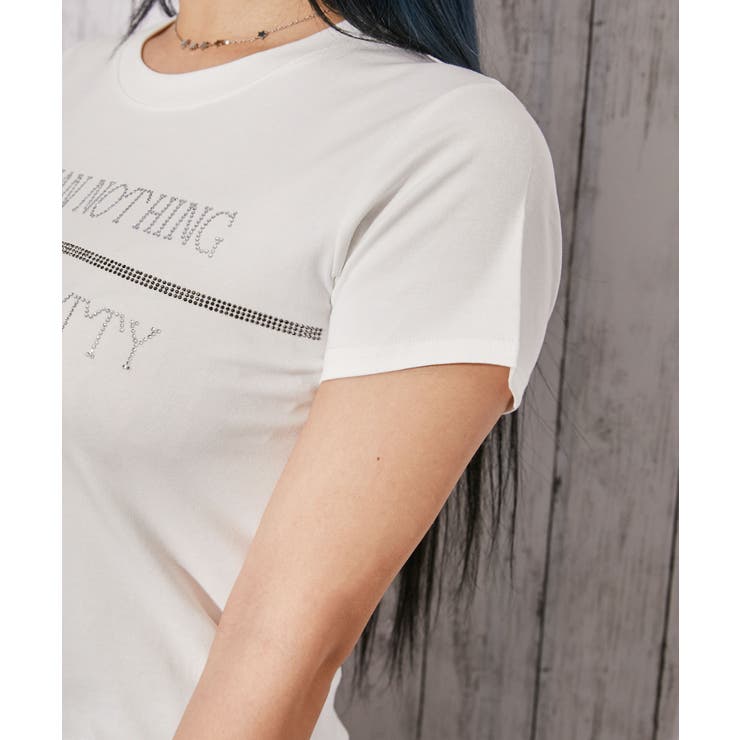 ラインストーン・ロゴ》Tシャツ／ストリート×Y2K／春夏／全3色