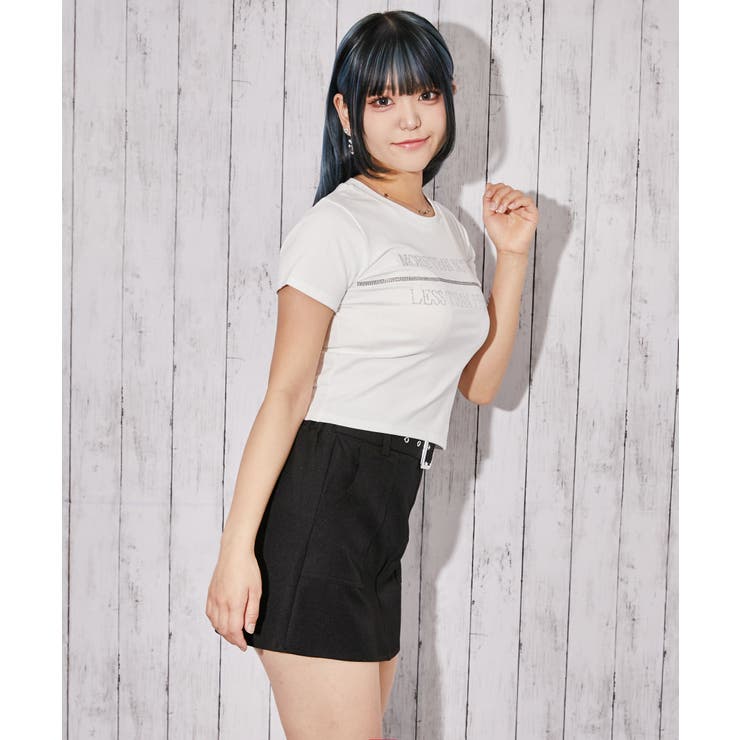 ラインストーン・ロゴ》Tシャツ／ストリート×Y2K／春夏／全3色