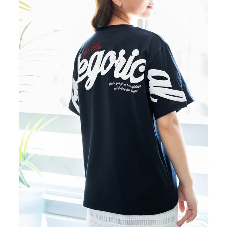 ネイビー | 《発泡バックロゴ×刺繍ロゴ》Ｔシャツ／ストリート／春夏／全３色 | GORGE 