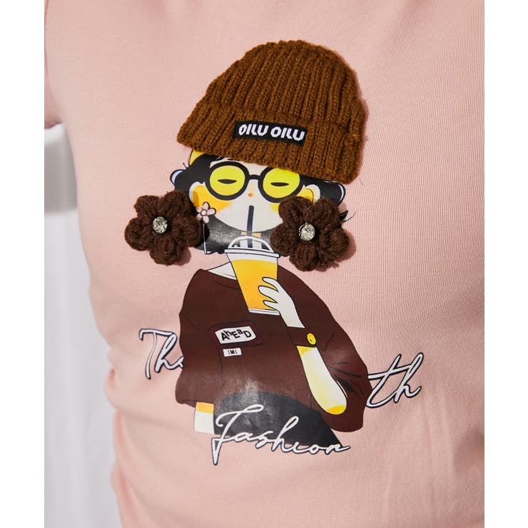 《帽子女の子キャラ》立体デザインＴシャツ／ストリート×Ｙ２Ｋ／春夏／全３色 | GORGE  | 詳細画像16 