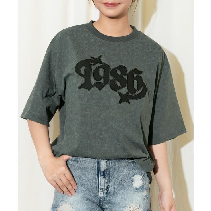 チャコール | 《カレッジロゴワッペン》ＢＩＧ Ｔシャツ／ストリート×Ｙ２Ｋ／春夏／全３色 | GORGE 