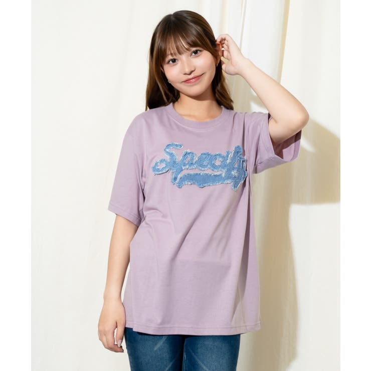 ピンク | 《ダメージデニムロゴ》Ｔシャツ／ストリート×Ｙ２Ｋ／春夏／全３色 | GORGE 