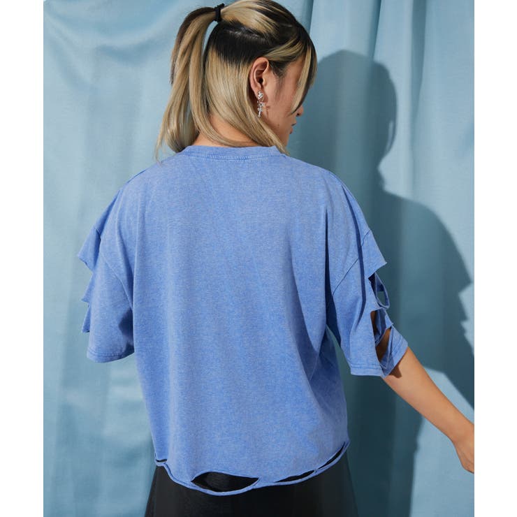 《ダメージ加工・抜け感》エンボスロゴＴシャツ／ストリート×モード／春夏／全３色 | GORGE  | 詳細画像14 
