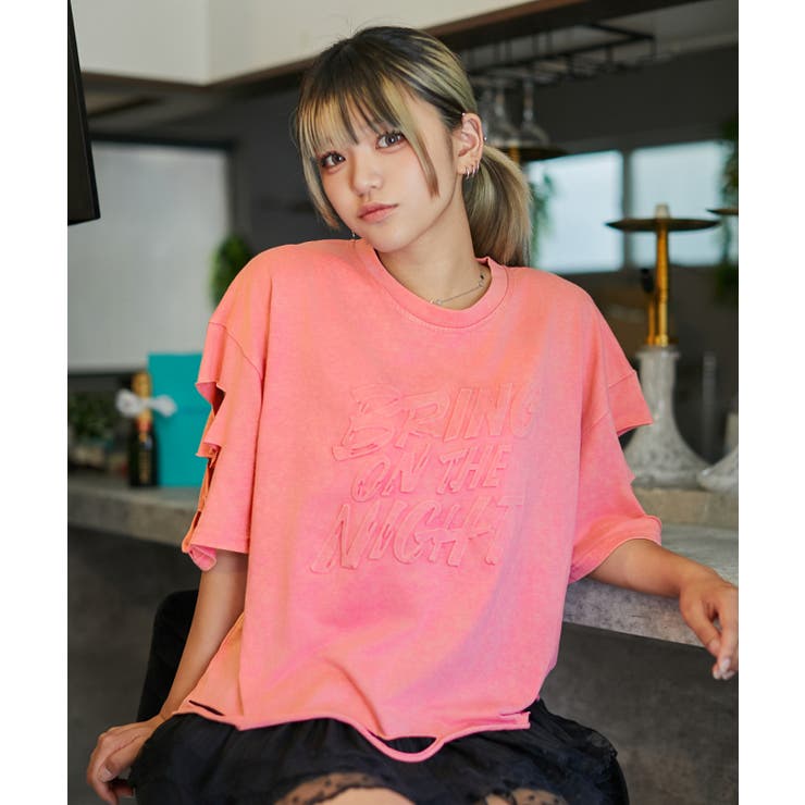《ダメージ加工・抜け感》エンボスロゴＴシャツ／ストリート×モード／春夏／全３色 | GORGE  | 詳細画像3 
