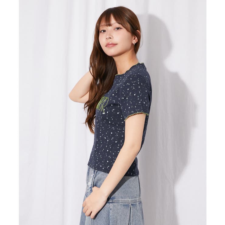 《フラワー総柄×ロゴ刺繍》カットソー／Ｙ２Ｋ韓国ガーリー／春夏秋／全３色 | GORGE  | 詳細画像10 