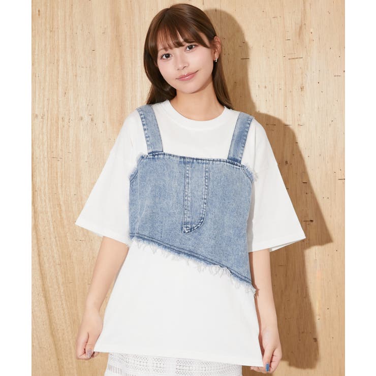 《デニムビスチェドッキング》Ｔシャツ／Ｙ２Ｋ／春夏／全３色 | GORGE  | 詳細画像9 