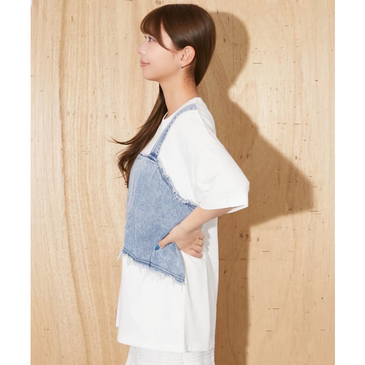 《デニムビスチェドッキング》Ｔシャツ／Ｙ２Ｋ／春夏／全３色 | GORGE  | 詳細画像10 